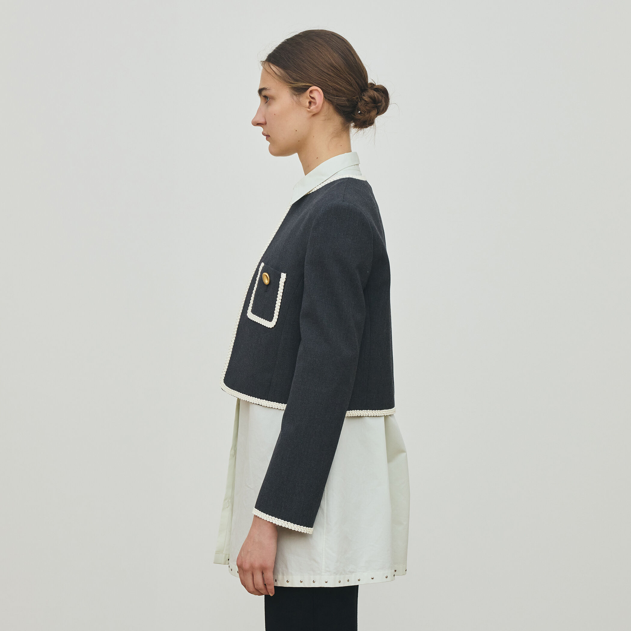 ハードウールオックスフォード クルーネックジャケット