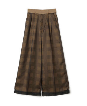 HYKE SHEER PLAID WIDE PT