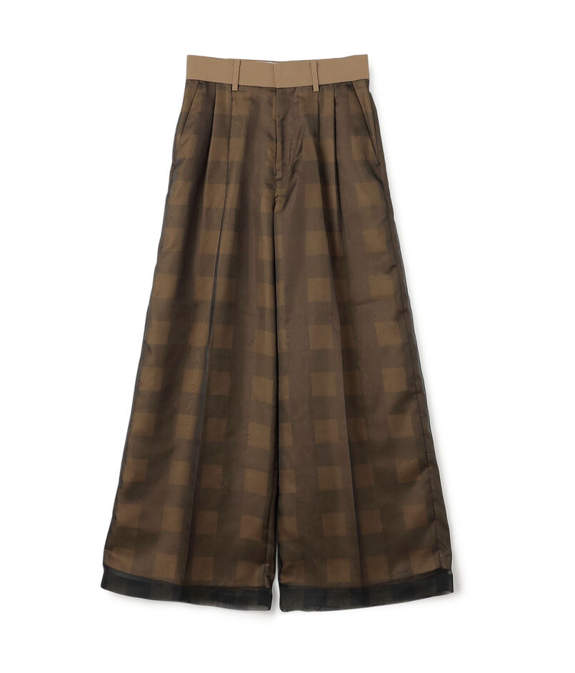 HYKE SHEER PLAID WIDE PT