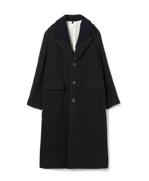 edition pourell ウール レイヤードカラー ロングコート