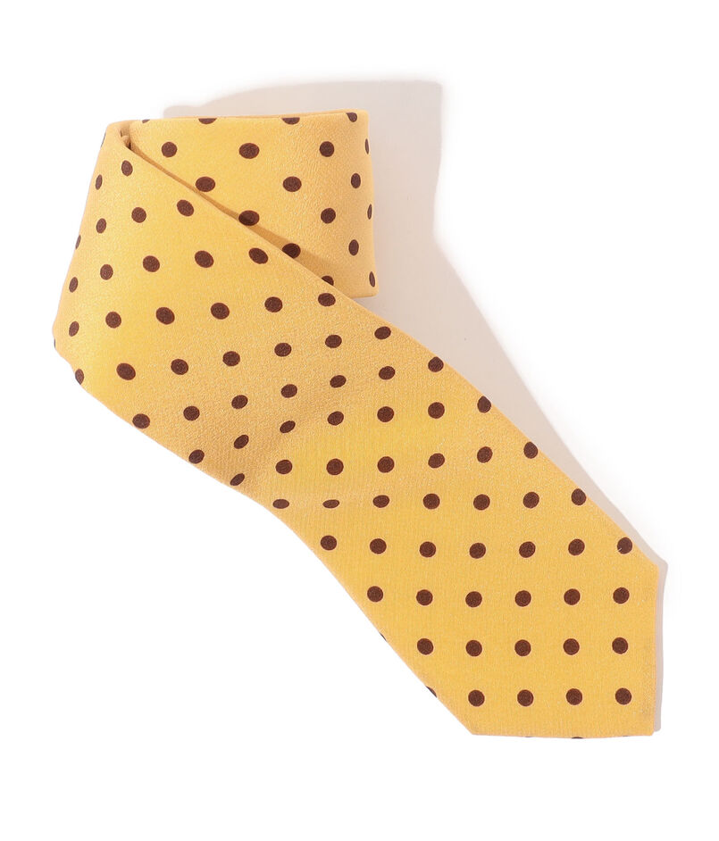 MAISON et VOYAGE シルクプリント 4mmドット ナロータイ