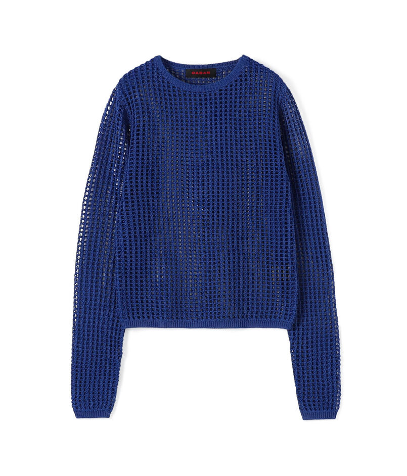 コットンメッシュ クルーネックプルオーバー