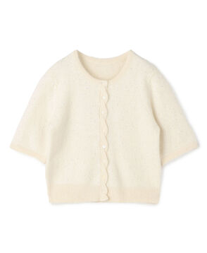 【WEB先行予約】フォックスカシミヤ ハーフスリーブカーディガン