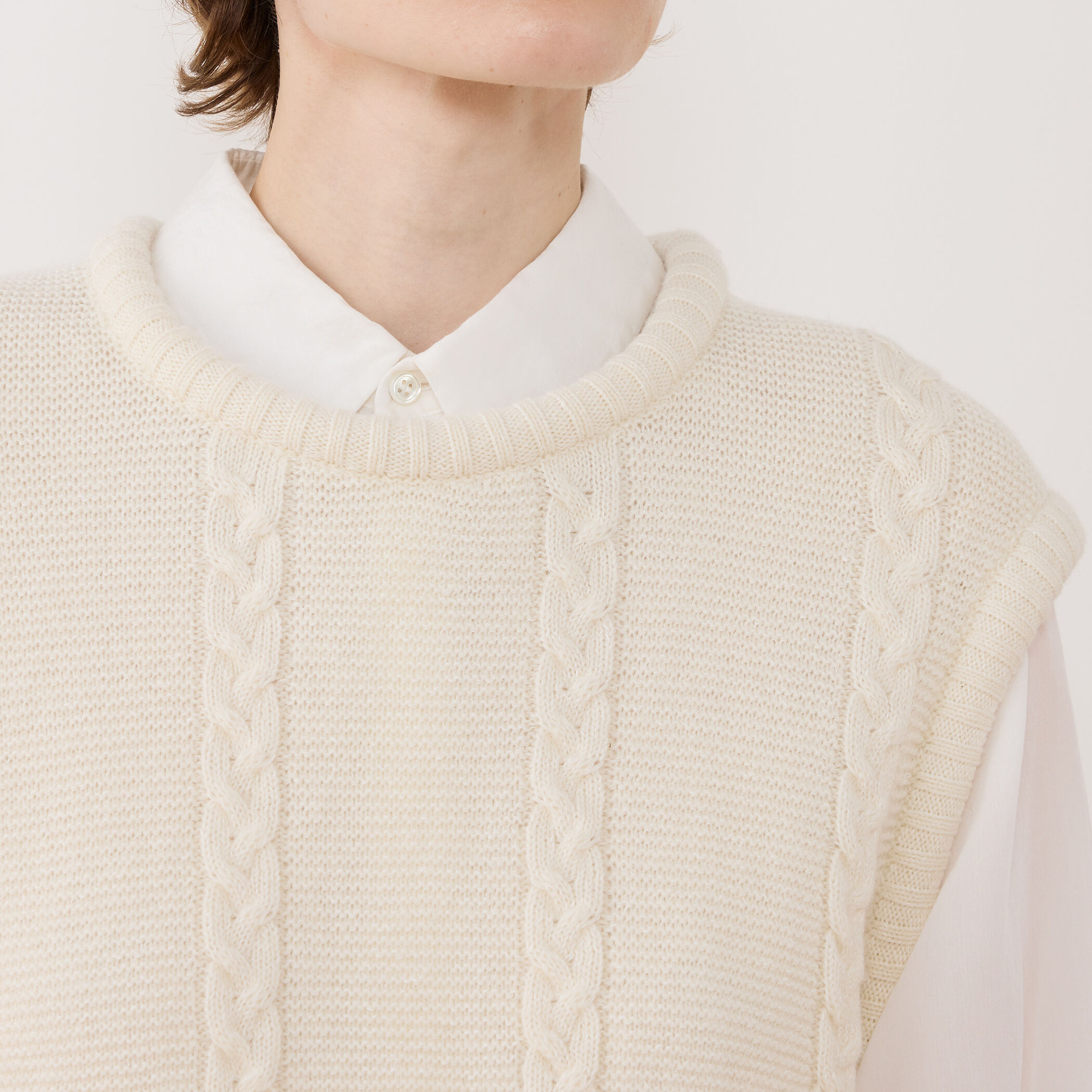 ウールヘンプケーブル クルーネックベスト｜トゥモローランド 公式通販