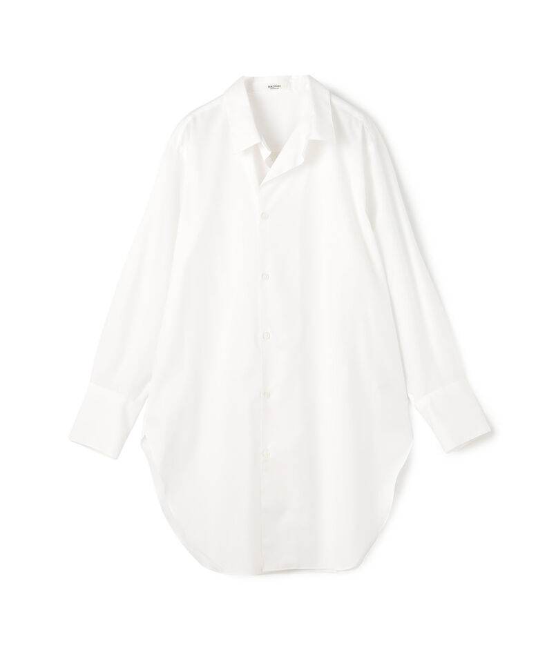 コットンブロード ベルト付きチュニックシャツ