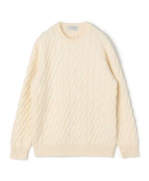 TOMORROWLAND TRICOT スーパーファインラムウール ケーブルクルーネックプルオーバー