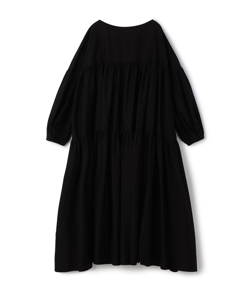 コットンシルクパラシュート ギャザーワイドワンピース