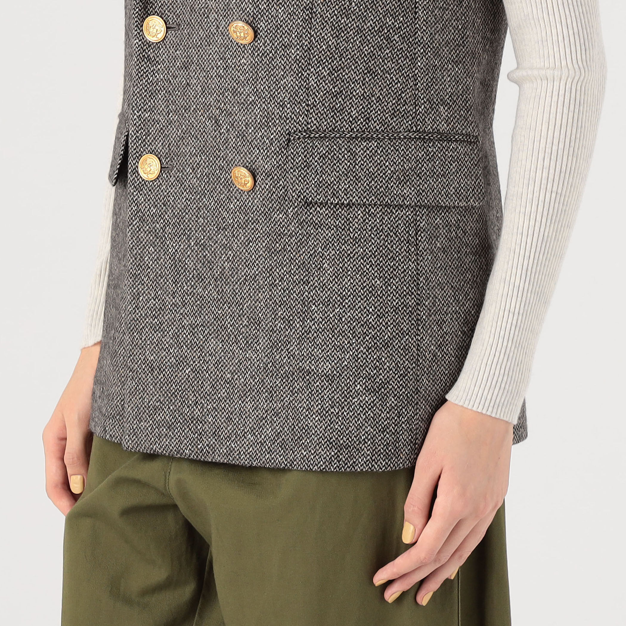 シルクミックスツイード ダブルブレストジレ｜トゥモローランド 公式通販