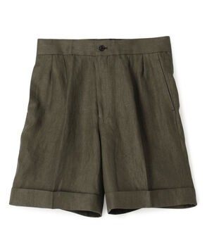 フレンチリネン バックベルト ショートパンツ