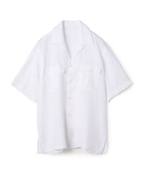 リネン ワンナップカラー ショートスリーブシャツ GOLD LINEN