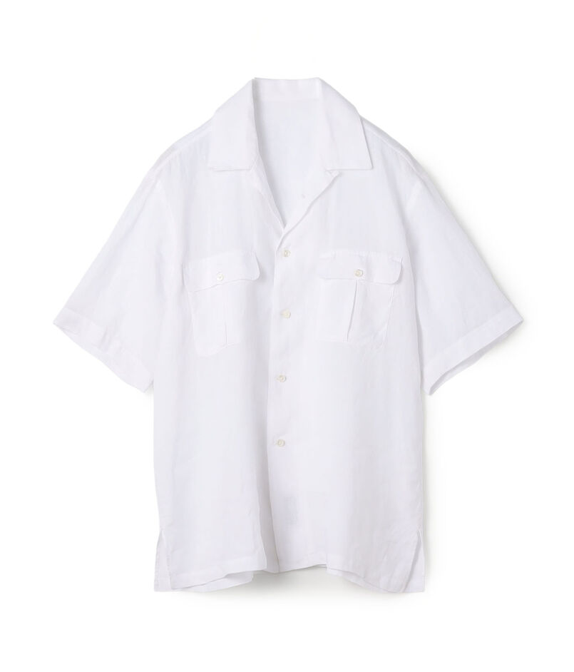 リネン ワンナップカラー ショートスリーブシャツ GOLD LINEN