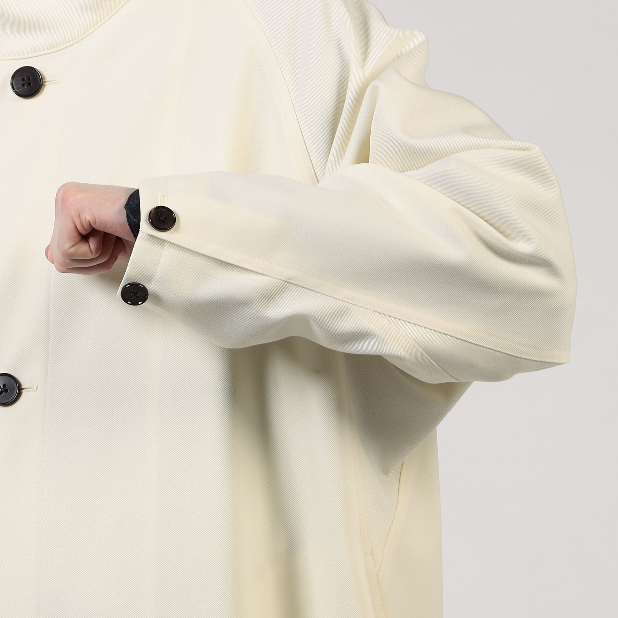 ※まなこ　CABaN ウールギャバジン スタンドカラーコート ベージュ S ウールギャバジン スタンドカラーコート（ステンカラーコート