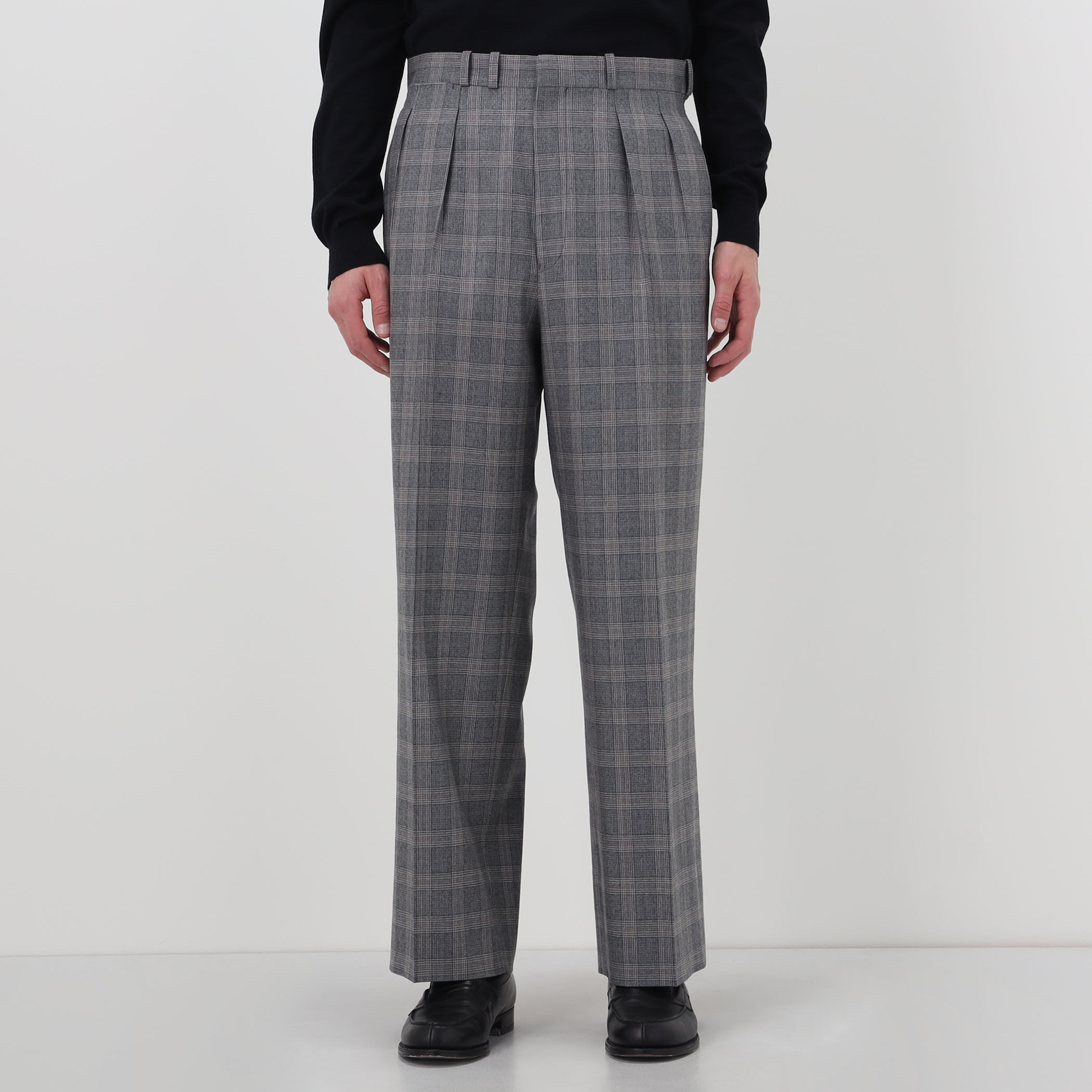 MAATEE&SONS JEFFERLY ウールグレンチェック 2プリーツスラックス