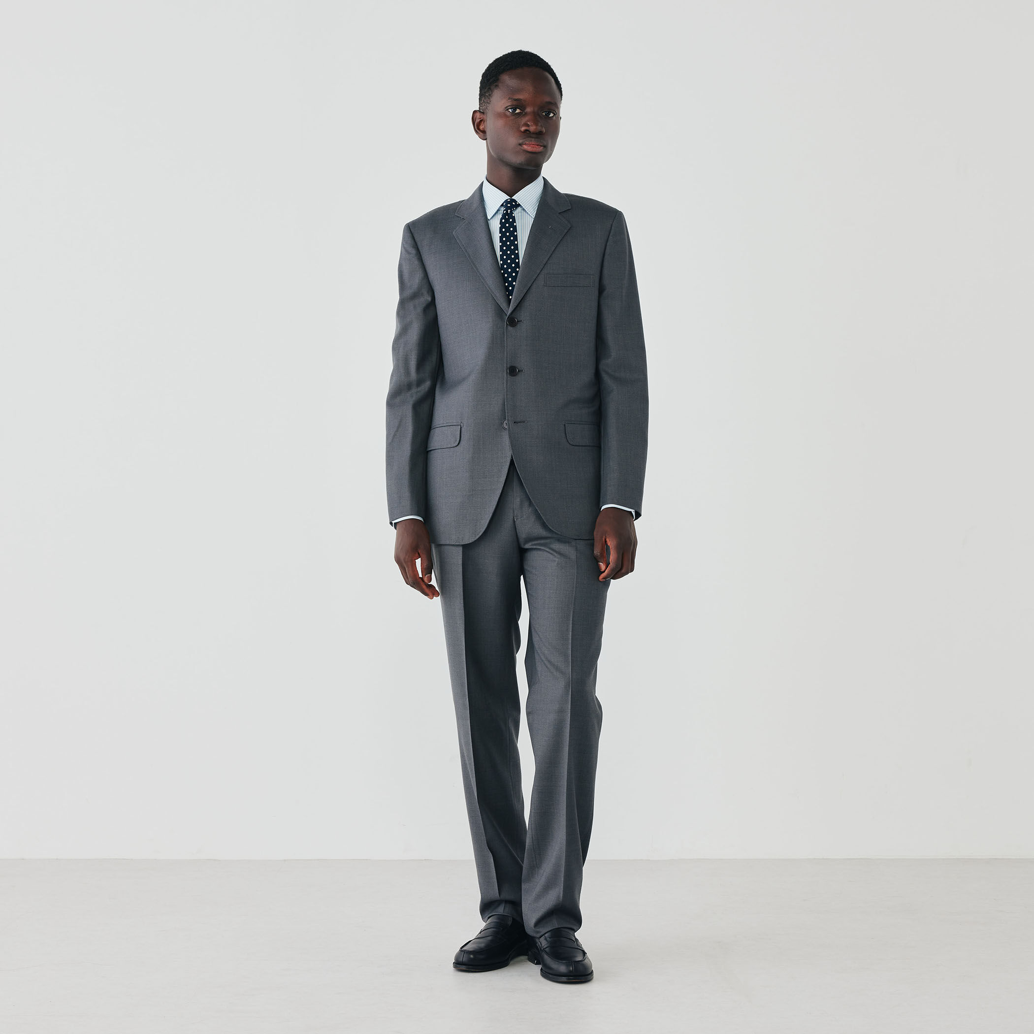 140/2コットンツイル ショートポインテッドレギュラーカラーシャツ