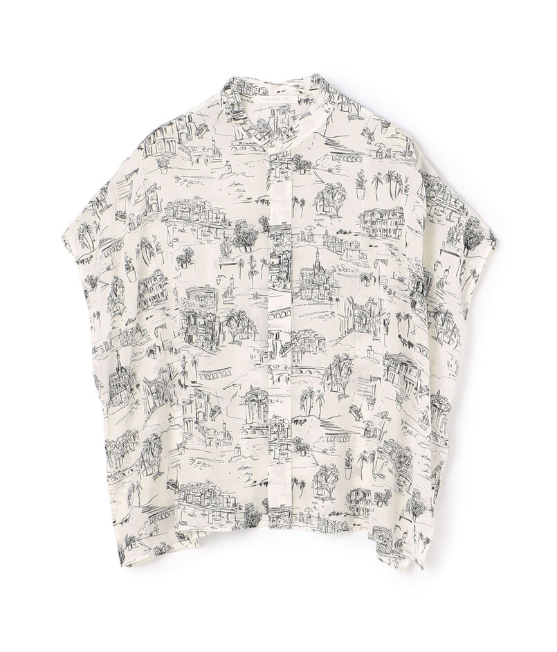 LandScape Silk stretch stand neck Box Shirts