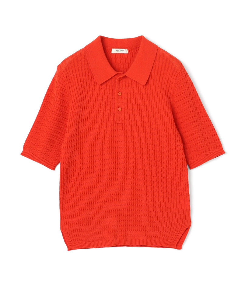 コットンナイロンケーブル ポロプルオーバー