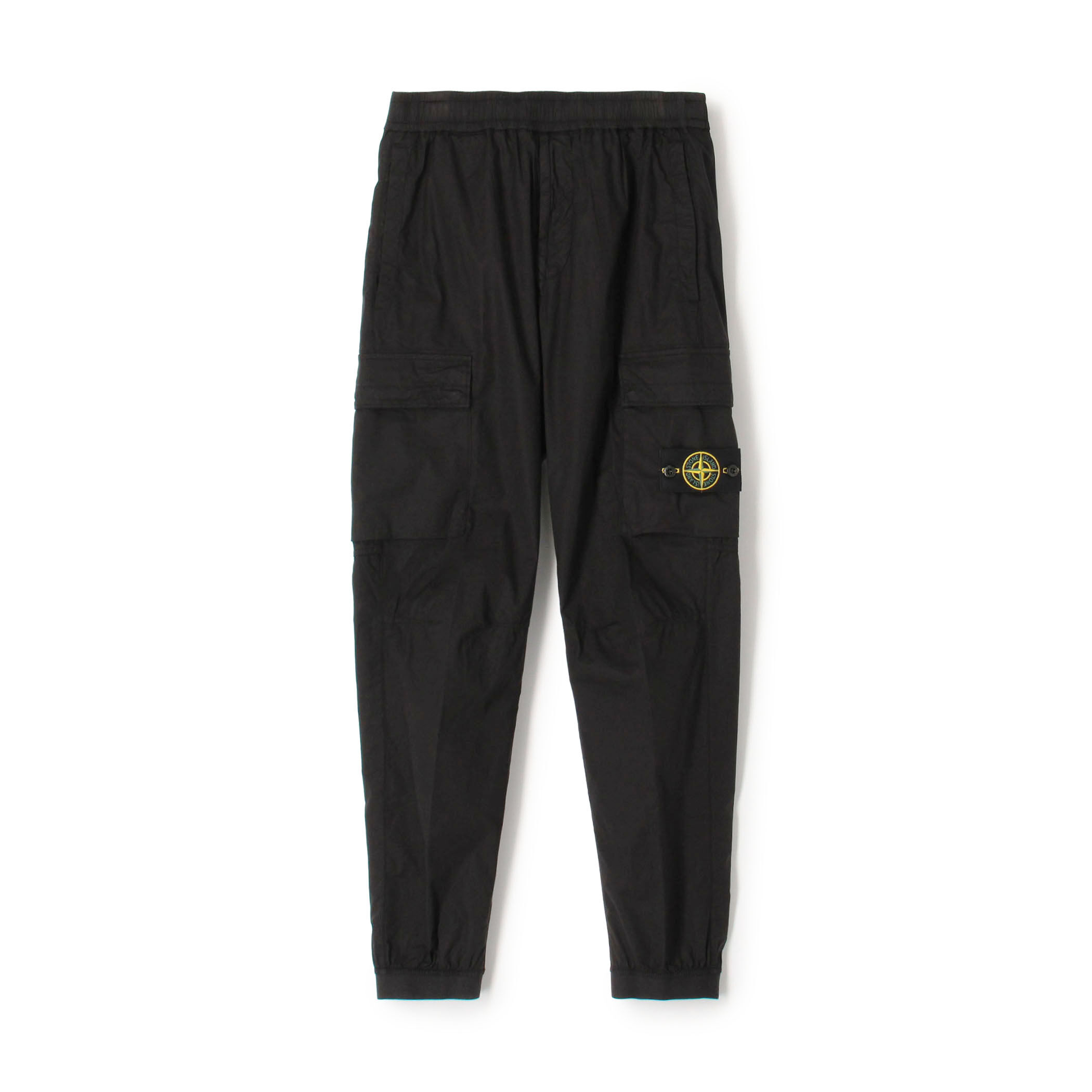 ゆーたん　　　R-RONDON ストーン付きロゴ ブラックカーゴパンツ STONE ISLAND TROUSERS ストレッチコットン カーゴパンツ