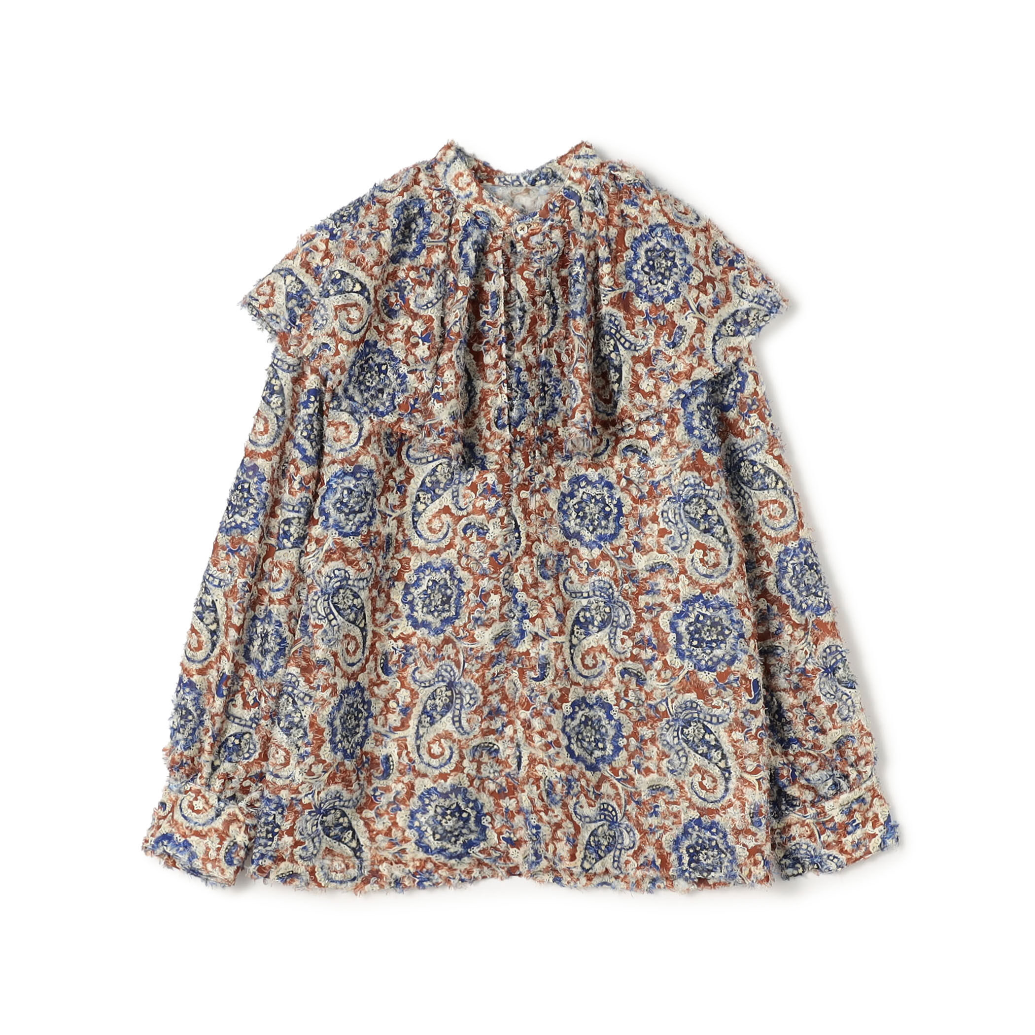 ラメカットジャカード ワイドカラーブラウス｜トゥモローランド 公式通販