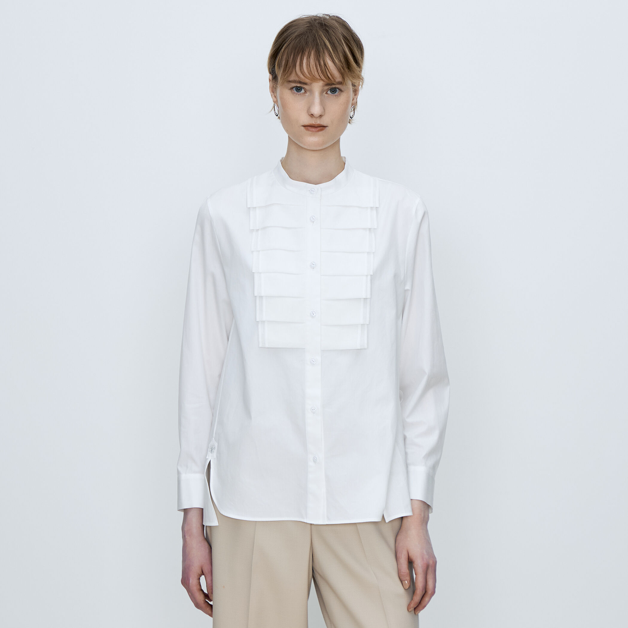 WEB先行予約】コンパクトブロード タックボザムシブラウス