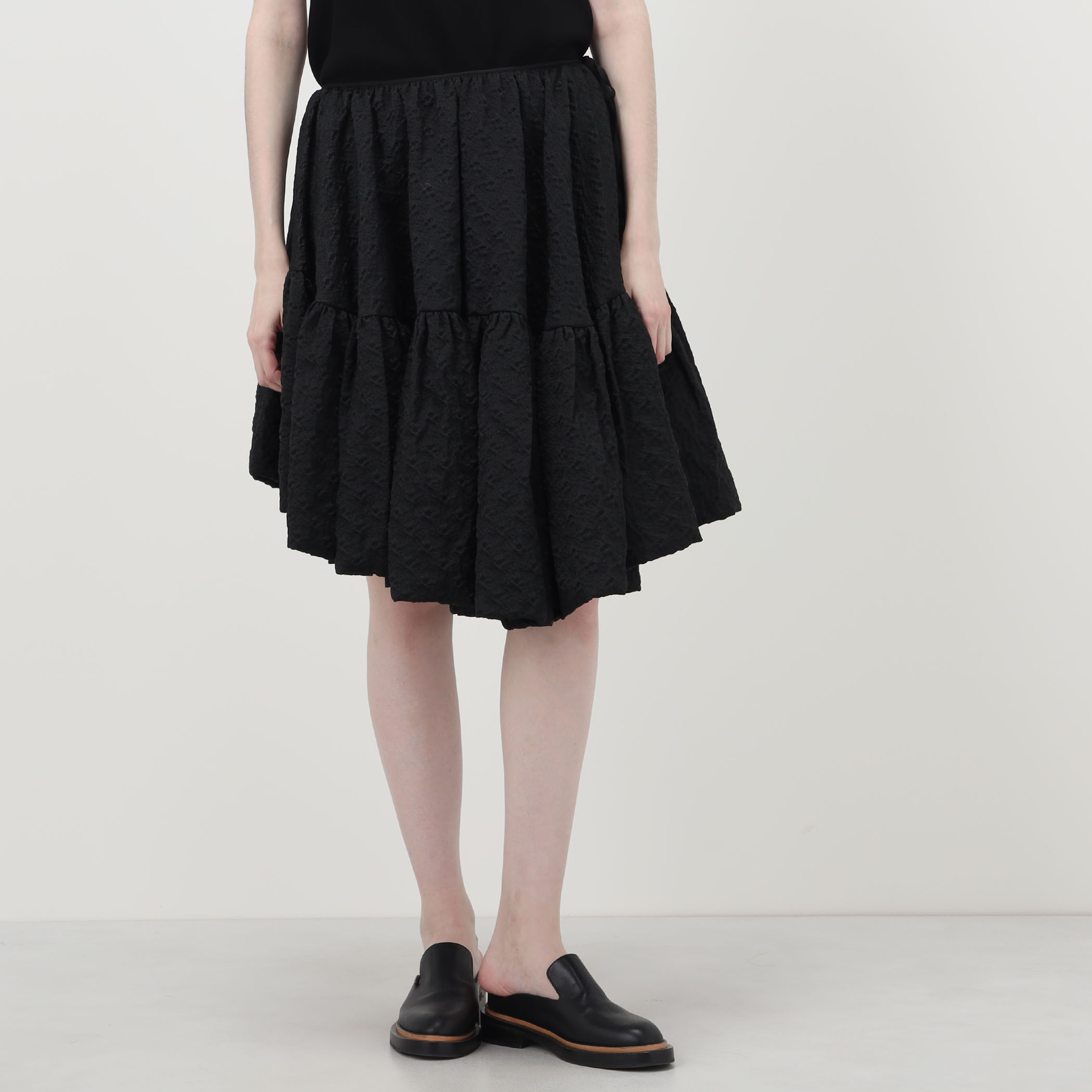 Cecilie Bahnsen リサイクルタフタスカート CECILIE BAHNSEN タフタ ミディスカート ラッフル付き | THE OUTNET