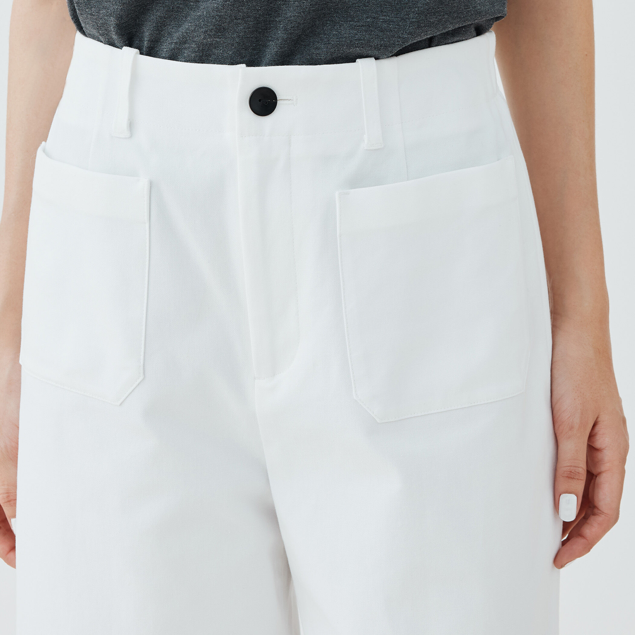 B5283■新品■ギャルリーヴィー コットンオックスストレッチマリンパンツ 32 コットンオックスストレッチ マリンパンツ | GALERIE VIE (Women
