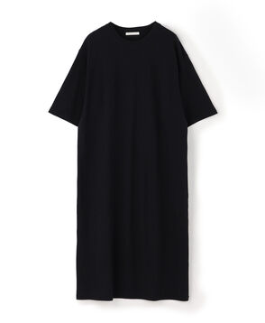 ■コットンシルクカノコ クルーネックワンピース