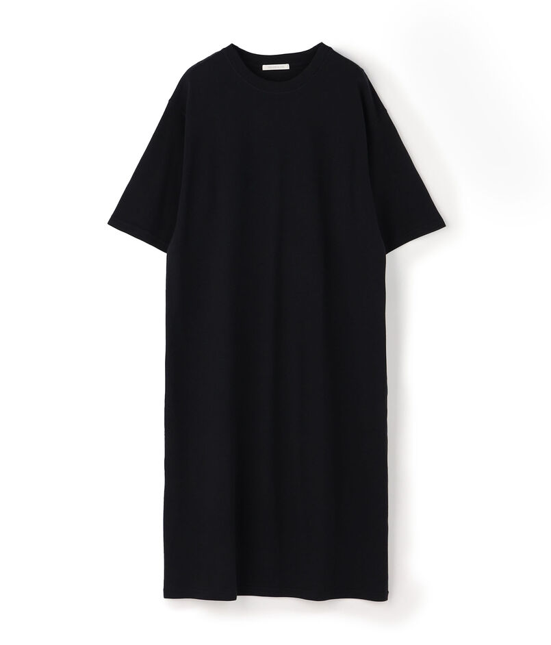 ■コットンシルクカノコ クルーネックワンピース