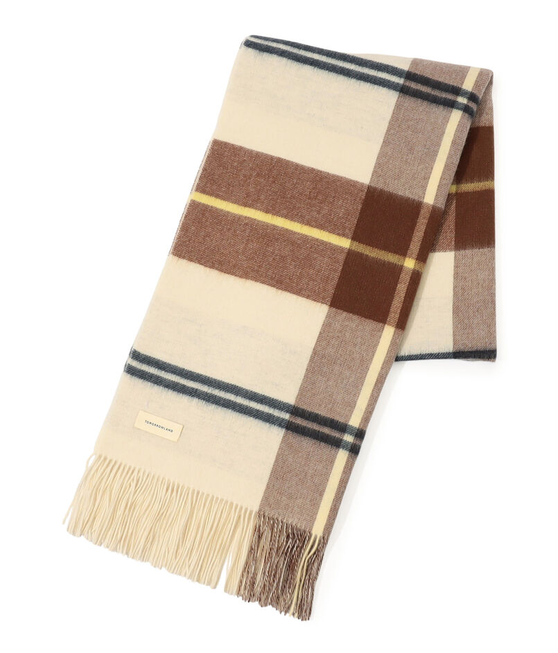 TOMORROWLAND カシミヤ ダブルフェイス チェックストール