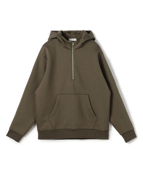 スビンコットン ダンボール ハーフジップ パーカ