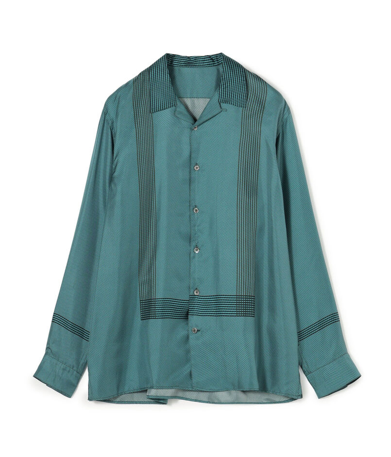 シルクツイル パネルプリント オープンカラーシャツ シルクツイル パネルプリント オープンカラーシャツ