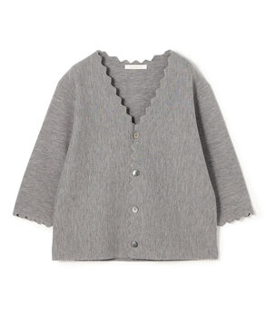 Worsted Wool milano rib V-Neck cardigan