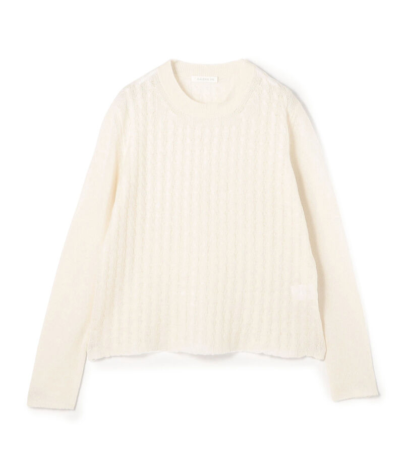モンゴルカシミヤケーブル クルーネックプルオーバー