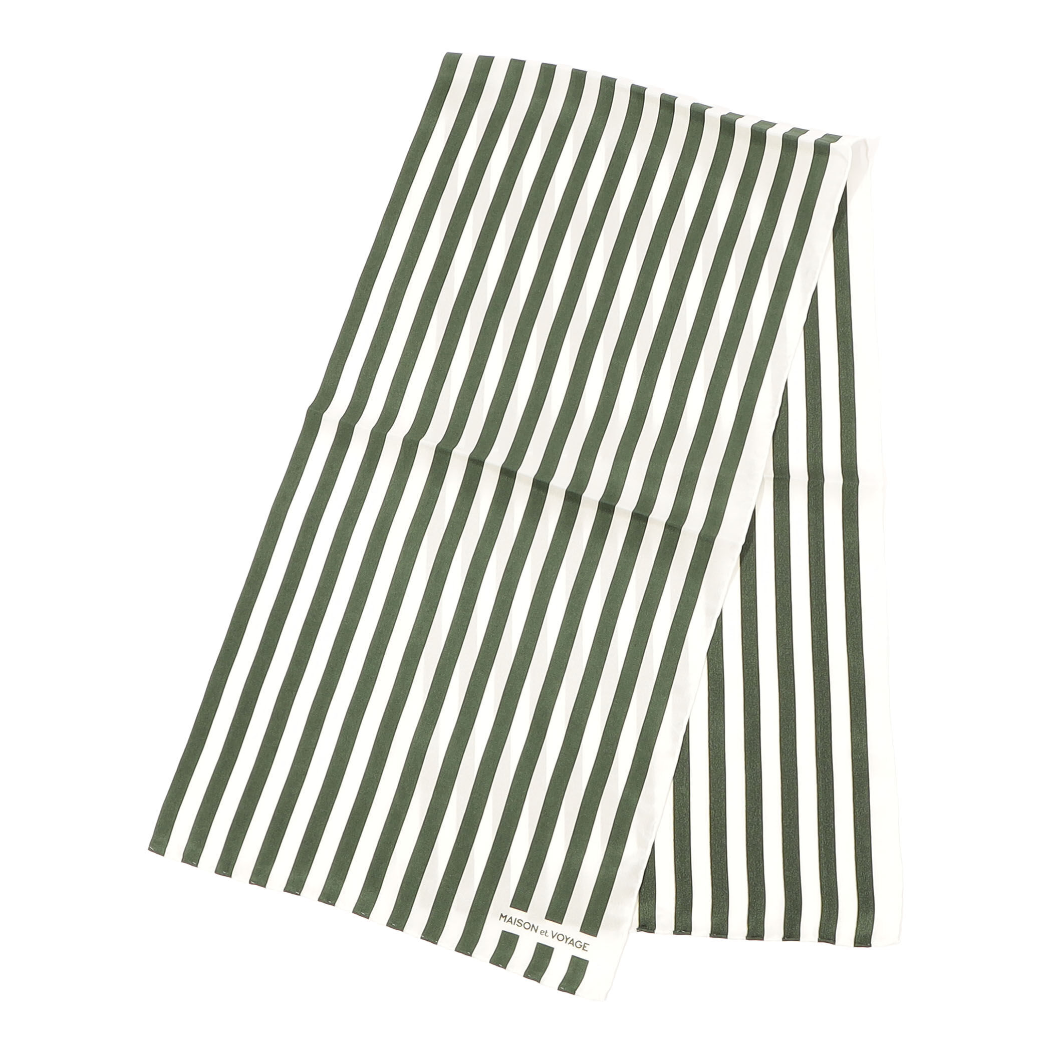 MAISON et VOYAGE 羽二重シルク ストライプ スカーフ