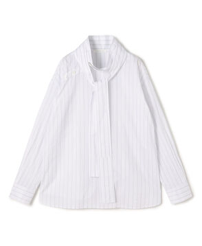 コットンシルクブロード スタンドカラータイシャツ