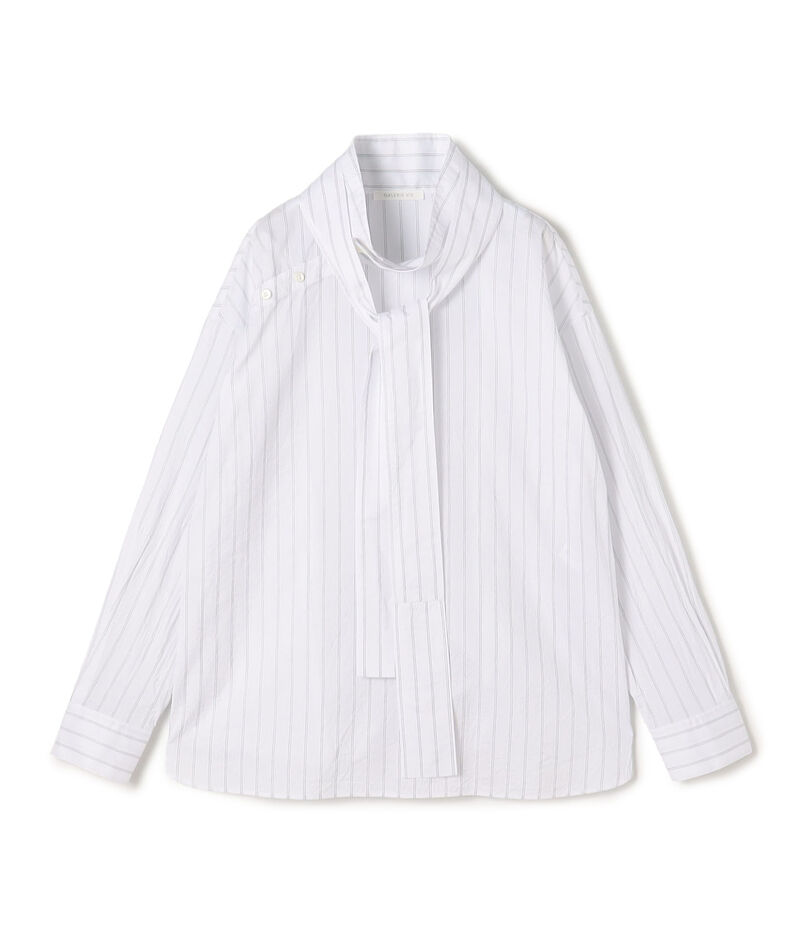 コットンシルクブロード スタンドカラータイシャツ