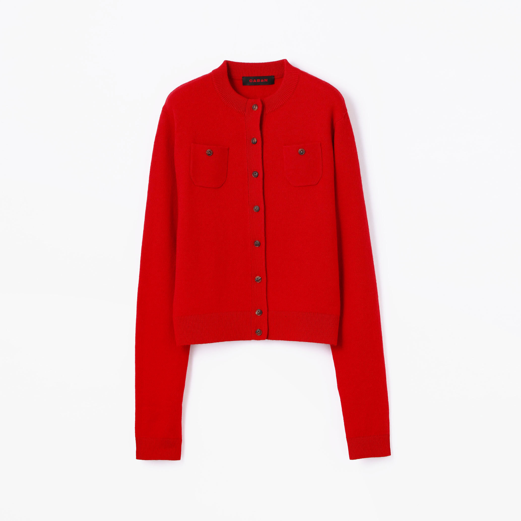 美品 キャバン ウールカシミヤクルーカーディガン S レッド 定番人気 ポケット □ウールカシミヤ クルーカーディガン｜トゥモローランド 公式通販