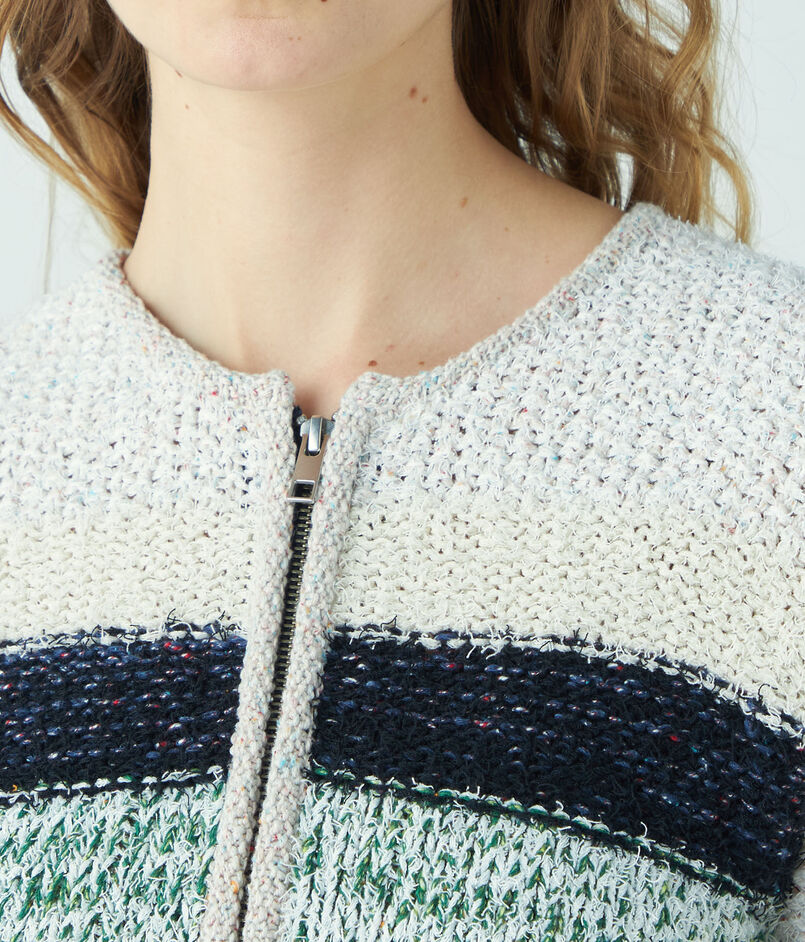 ツイードボーダー ジップアップカーディガン｜トゥモローランド 公式通販 