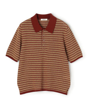 コットンナイロンチェック ポロカラープルオーバー