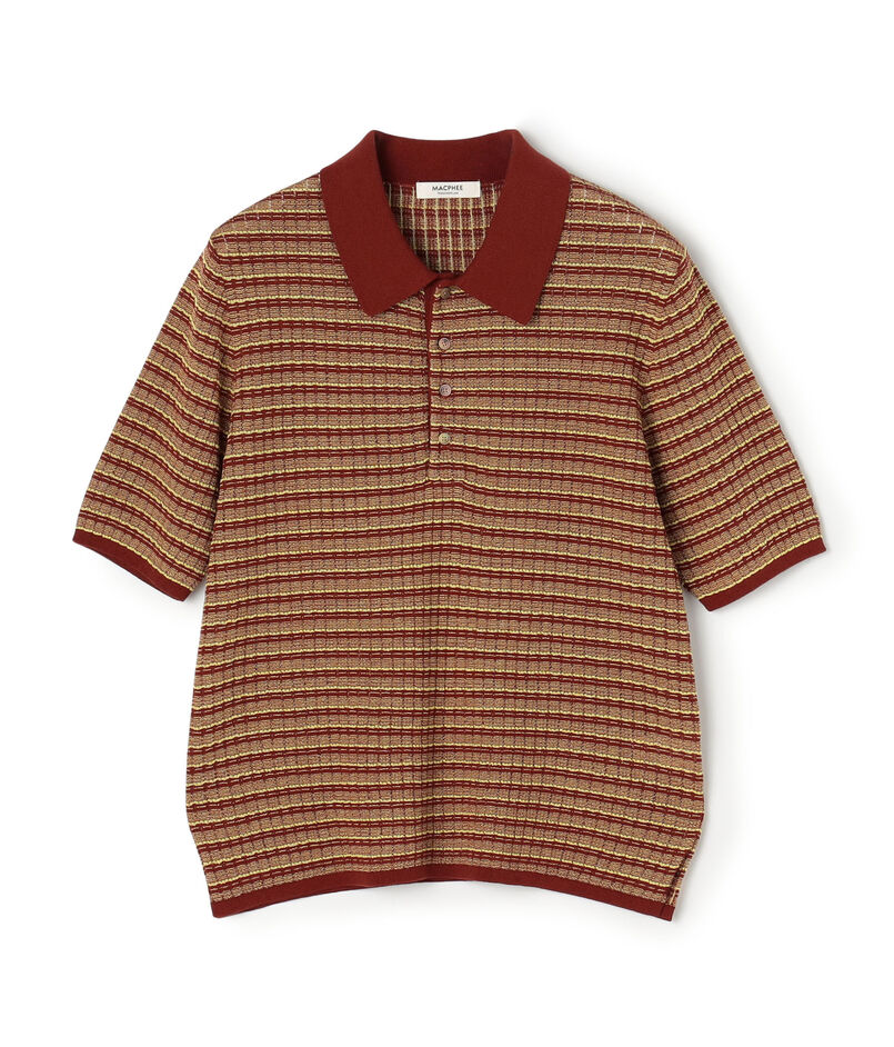 コットンナイロンチェック ポロカラープルオーバー