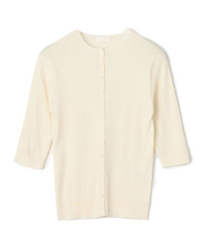 ■マーセライズドコットンリブ クルーネックカーディガン