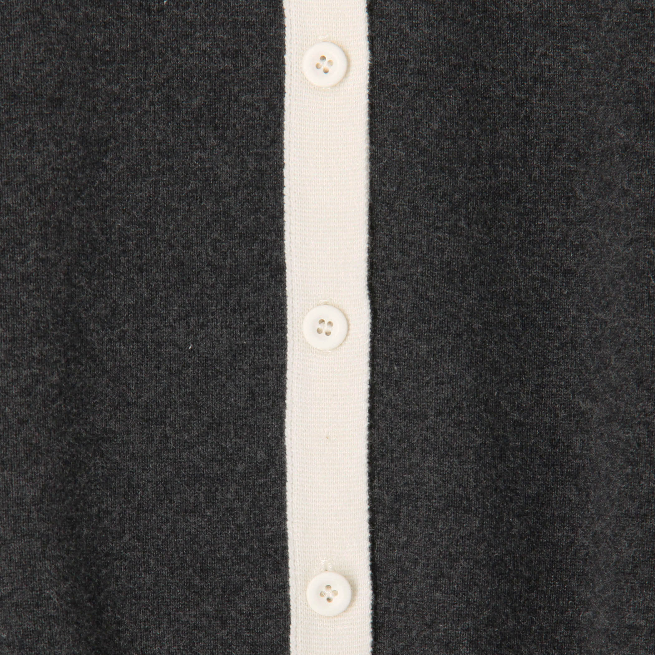 CABaN コットンカシミヤ バイカラークルーネックカーディガン　ピンク　グレー コットンカシミヤ バイカラークルーネックカーディガン