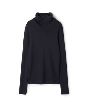 エクストラファインメリノウール ジップアッププルオーバー