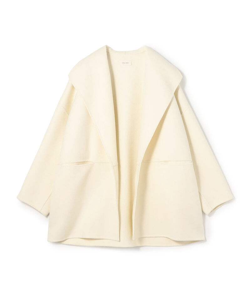 ダブルフェイスメルトンビーバー ウィングカラーコート