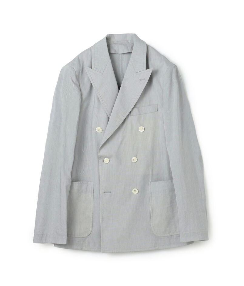 コットンシルクシアサッカー ダブルブレステッド6Bジャケット GIANNETTI PIERO