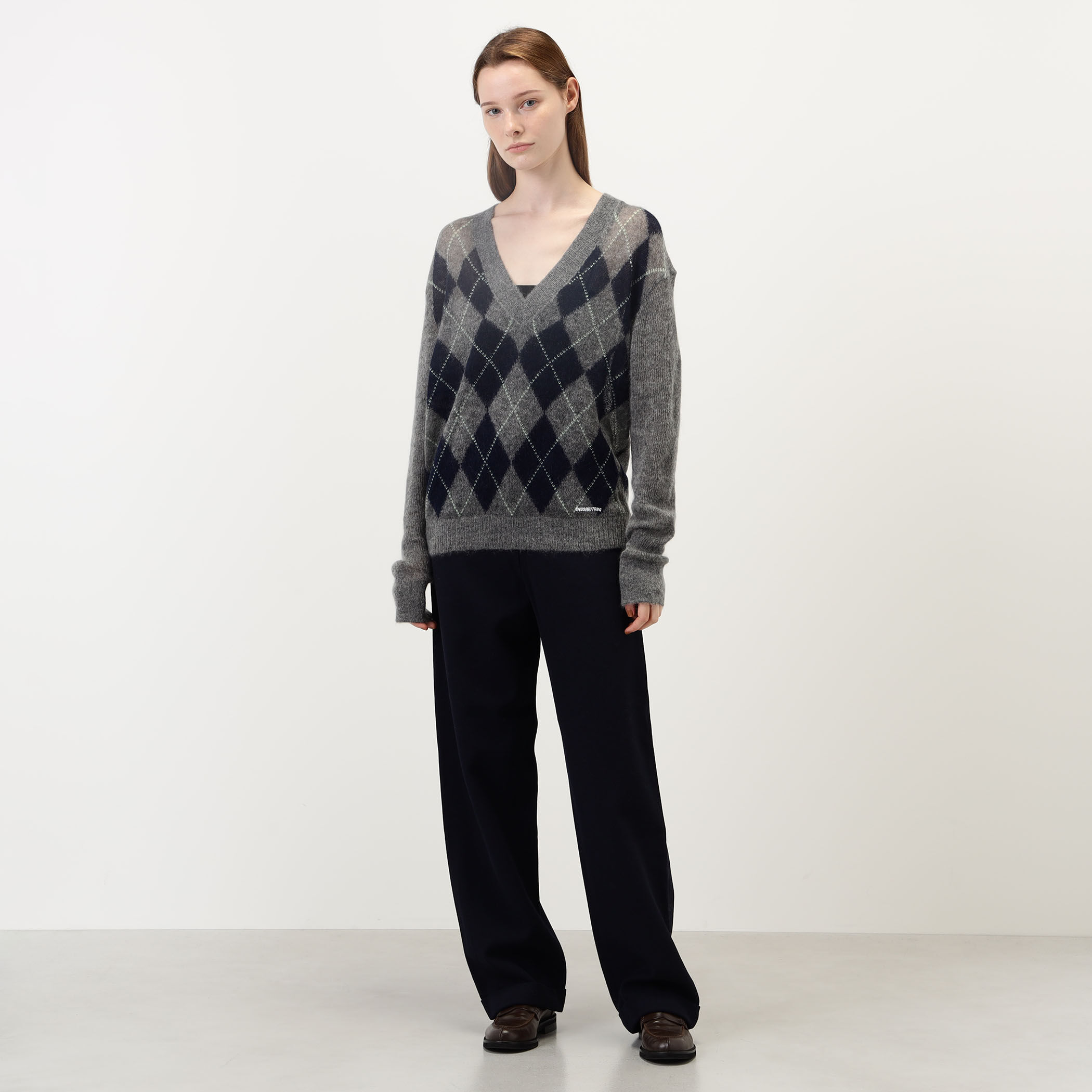 SHUSHU/TONG V-Neck Diamond Quilt Knit アーガイルニット プル