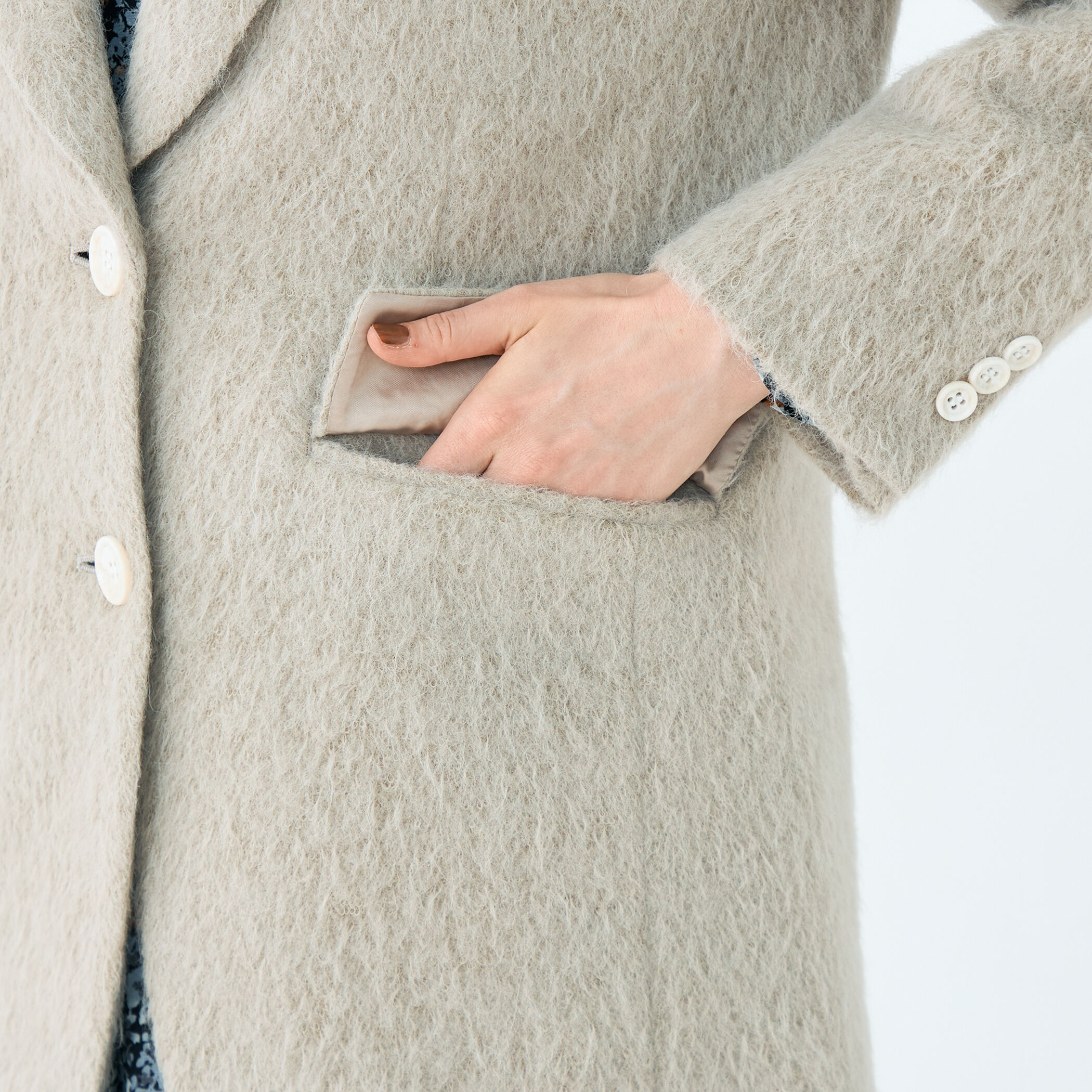 Ounce 韓国 lily alpaca jacket シャギージャケット YASHIKI - Shigure Zip Blouson(DARK OLIVE) | Salty