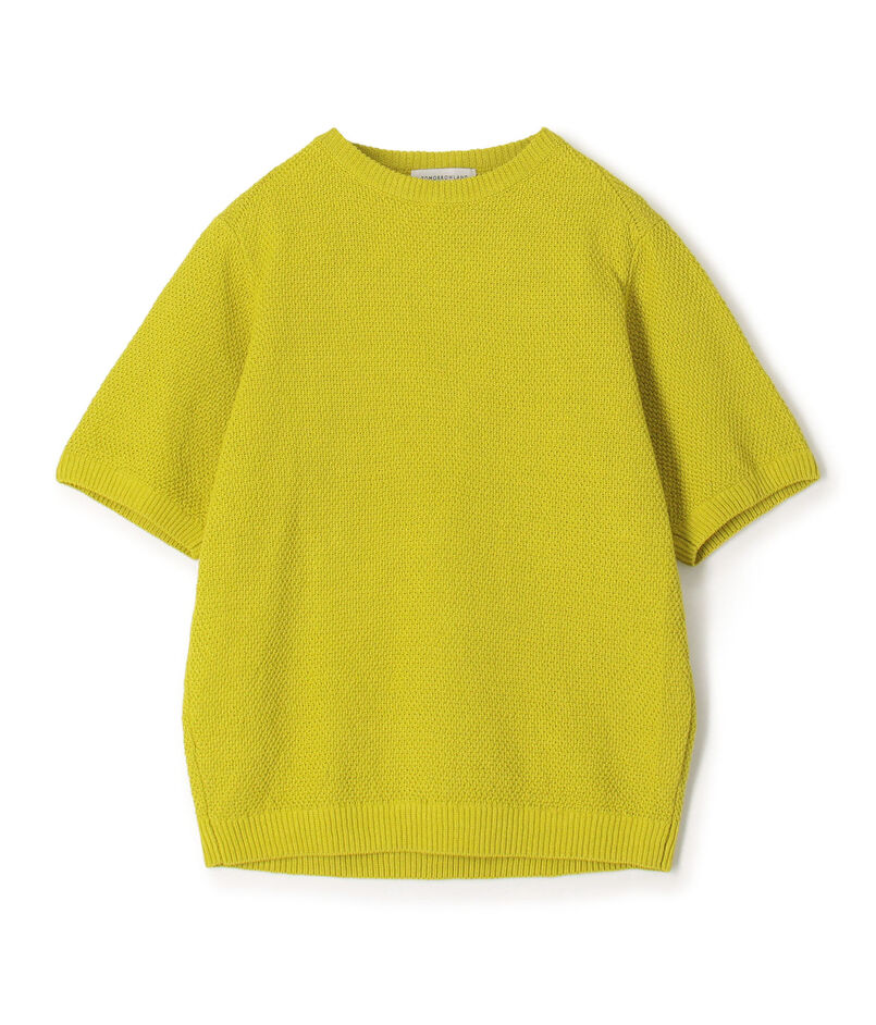 TOMORROWLAND tricot コットンリネン モスステッチ柄クルーネック半袖ニット