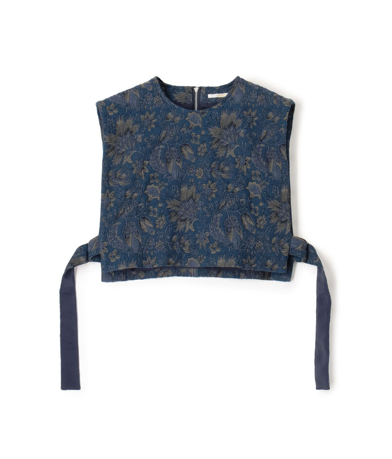 コットンポリエステルジャカード コンパクトジレ