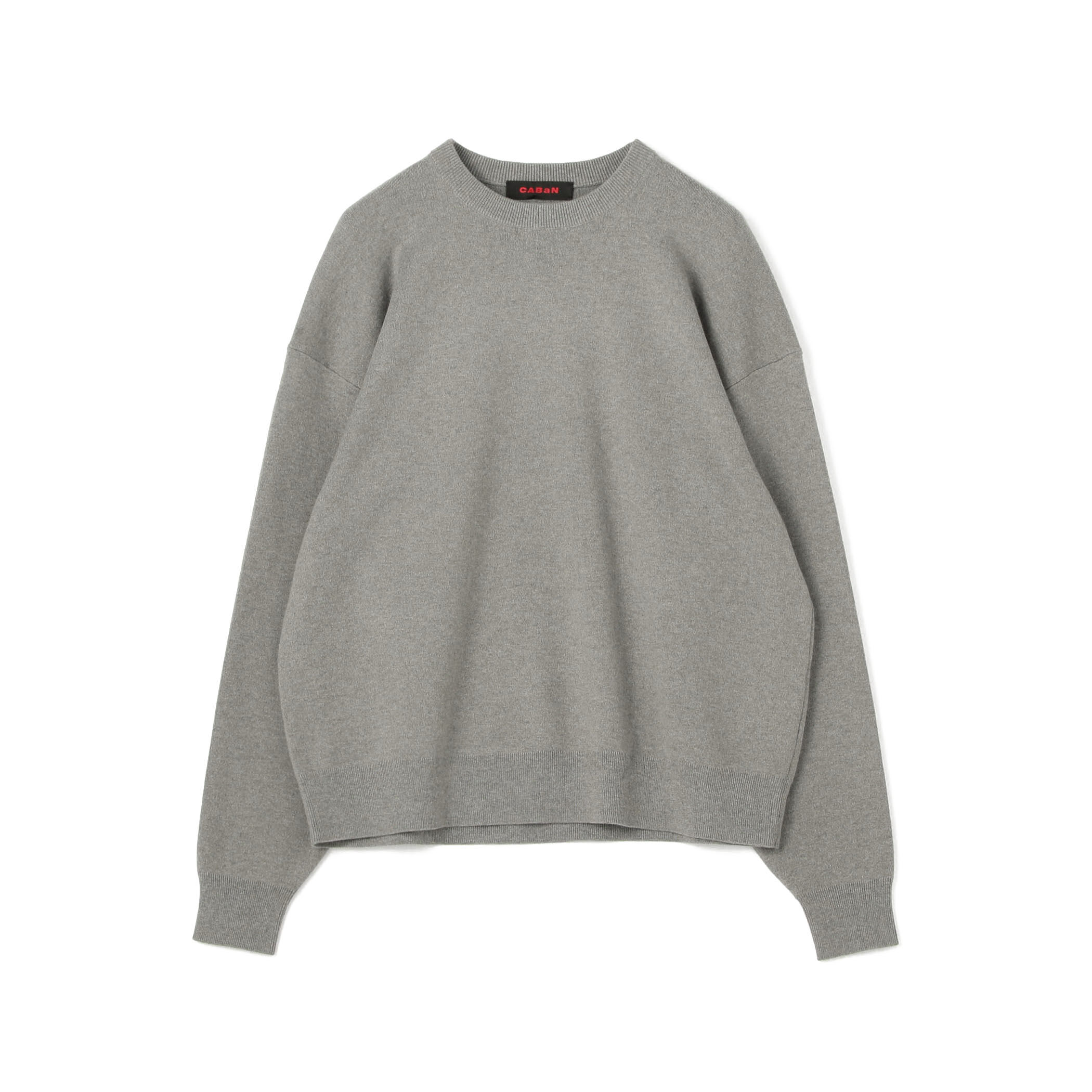 CABaN コットンカシミヤ クルーネックカーディガン ライトグレー
