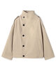 コットンウールギャバジン ハイネックショートコート